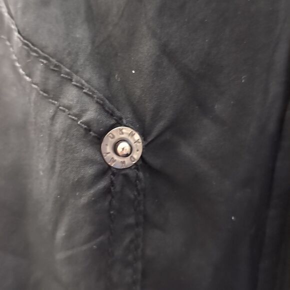 Unique DKNY black silk hooded bomber jacket size 4 small - Picture 8 of 11